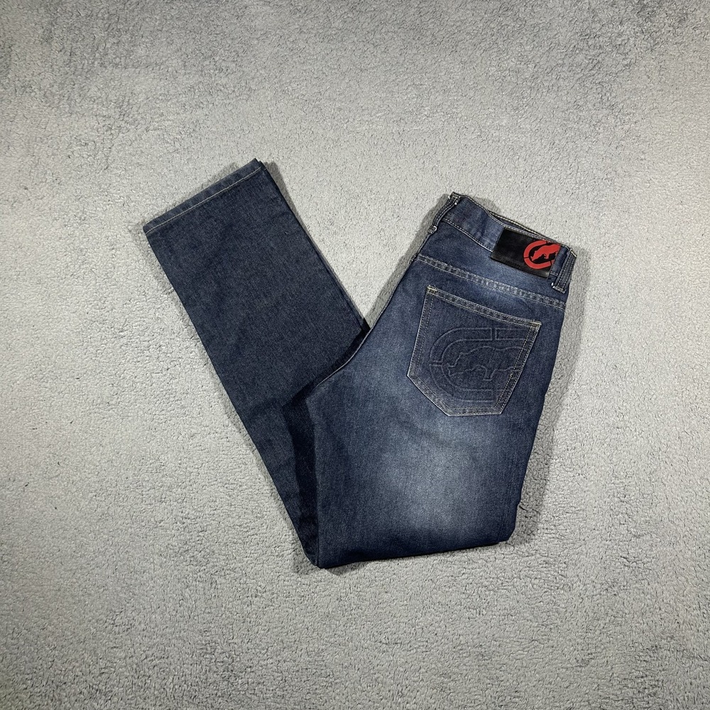 Ecko Unltd Jeans Mens Size 30 Athletic Fit Dark Wash Denim Straight Leg #3822
